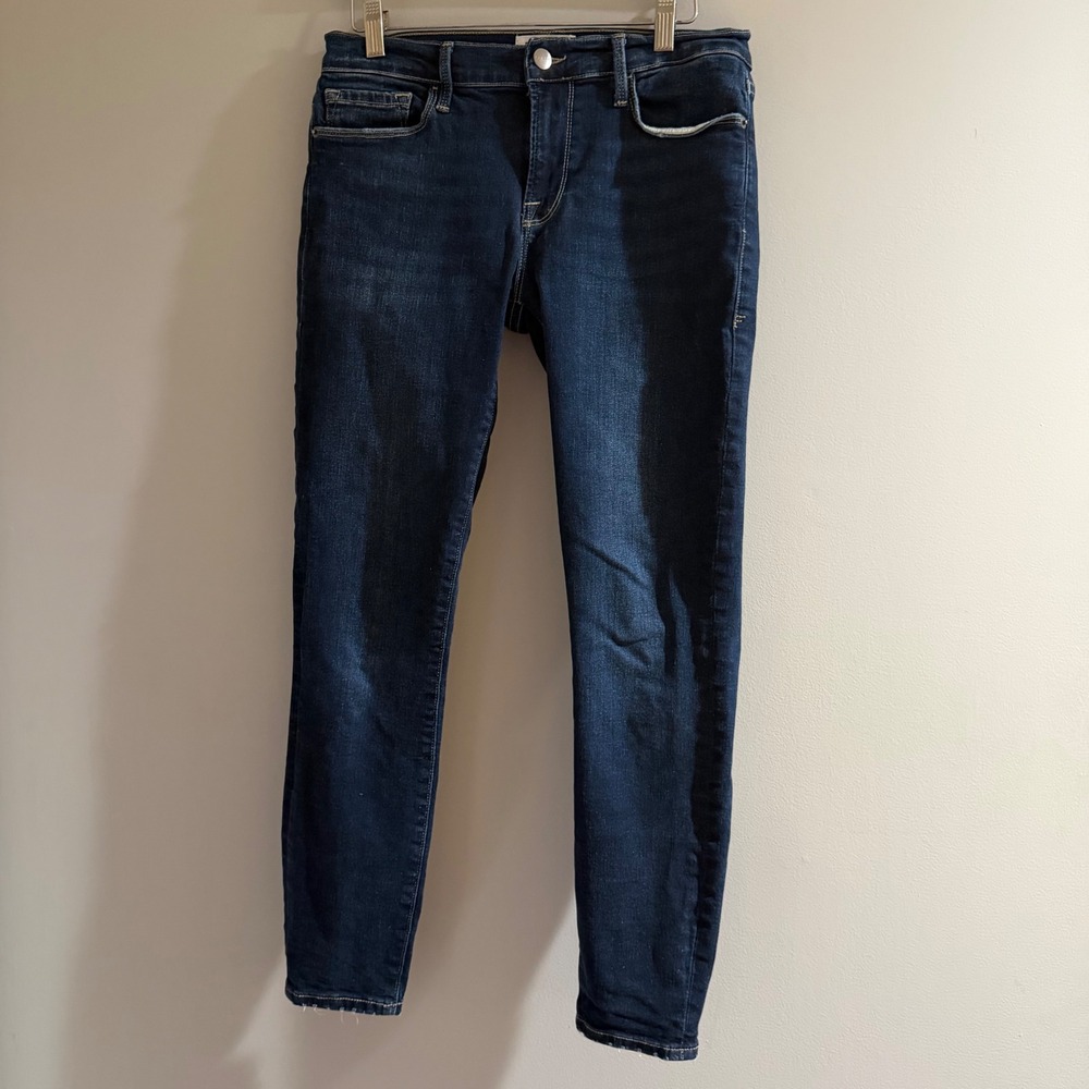 FRAME‎ Le Skinny de Jeanne Crop Jeans Womens 27 Dark Blue Good Mid Rise Skinny